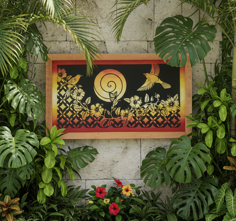 XL Bellbirds and Hibiscus