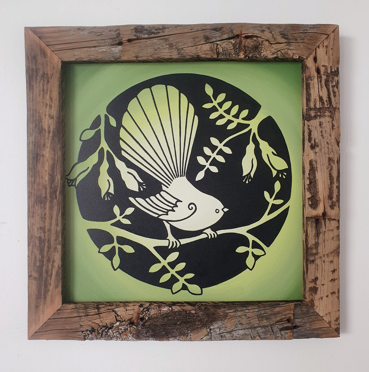 Fantail and Kowhai Framed
